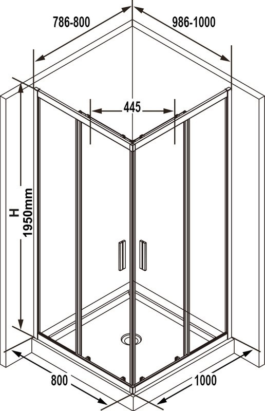 Душевой уголок Ravak Blix Slim BLSRV2K 100x80, профиль черный