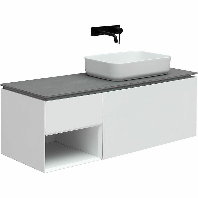 Тумба под раковину Allen Brau Infinity 120 1+1 R, подвесная, белый матовый
