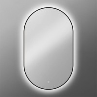 Зеркало Art&Max Torino AM-Tor-600-1000-DS-Nero 60х100, черное, с LED-подсветкой, 6000k