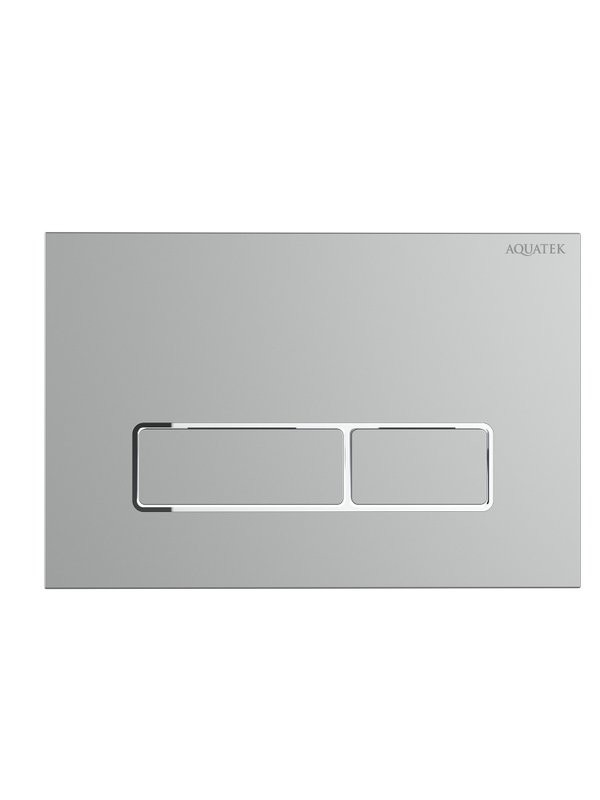 Кнопка смыва для унитаза AQUATEK KDI-0000063 АБС-пластик, цвет матовый хром, ободок хром