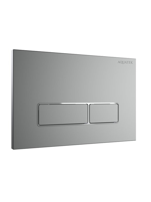 Кнопка смыва для унитаза AQUATEK KDI-0000063 АБС-пластик, цвет матовый хром, ободок хром