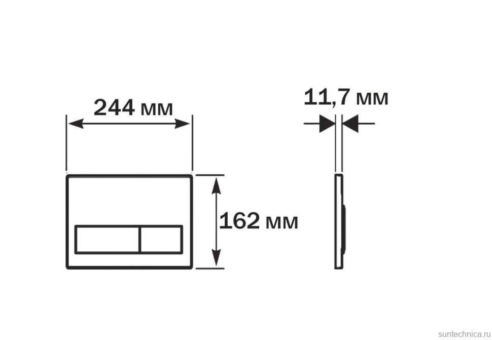Кнопка смыва для унитаза AQUATEK KDI-0000063 АБС-пластик, цвет матовый хром, ободок хром