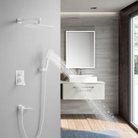 Душевая система / Тропический душ со смесителем встраиваемая Shevanik S4035C, белый