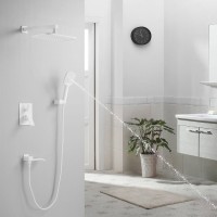 Душевая система / Тропический душ со смесителем встраиваемая Shevanik S4035C, белый