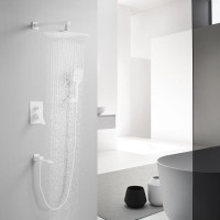 Душевая система / Тропический душ со смесителем встраиваемая Shevanik S4035C, белый