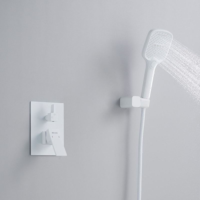Душевая система / Тропический душ со смесителем встраиваемая Shevanik S4035C, белый