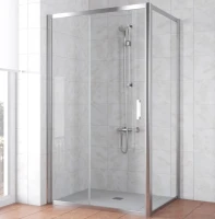 Душевой уголок Vegas Glass ZP+ZPV Tur Novo 100*80 08 01 профиль глянцевый хром, стекло прозрачное