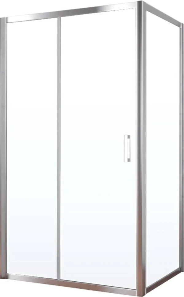 Душевой уголок Vegas Glass ZP+ZPV Tur Novo 100*80 08 01 профиль глянцевый хром, стекло прозрачное