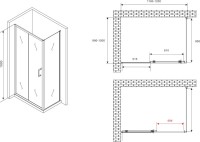 Душевой уголок Abber Schwarzer Diamant AG30120B5-S100B5 120х100, профиль черный, стекло прозрачное