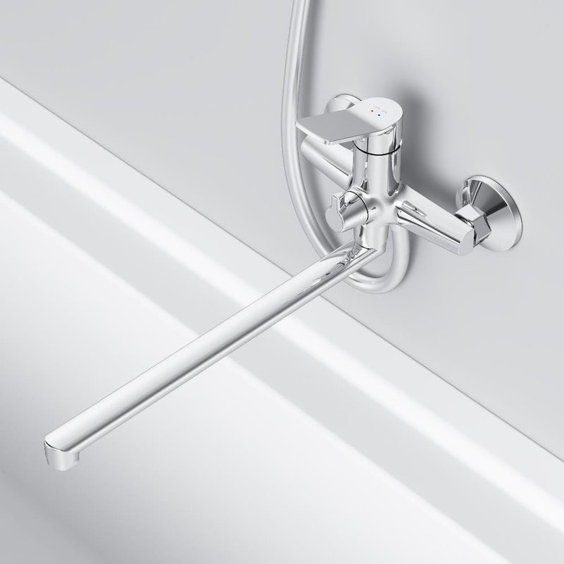 Смеситель с длинным изливом для ванны AM.PM X-Joy F85A90200 хром