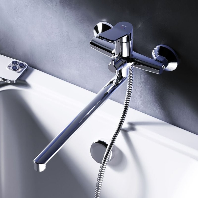 Смеситель с длинным изливом для ванны AM.PM X-Joy F85A90200 хром