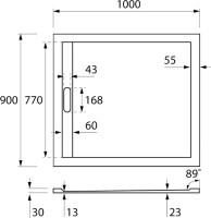 Поддон для душа Cezares Tray TRAY-AS-AH-100/90-30-W 100х90