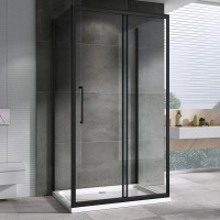 Душевой уголок Abber Schwarzer Diamant AG30140BH-S85B-S85B 140х85, профиль черный, стекло прозрачное