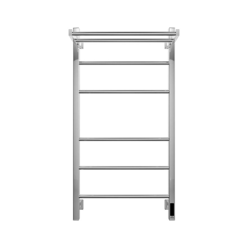 Полотенцесушитель электрический Grota Alto 530х1000 NP EL 100x55 см, подключение справа, слева, скрытое подключение справа, глянцевый хром, лесенка, с полкой
