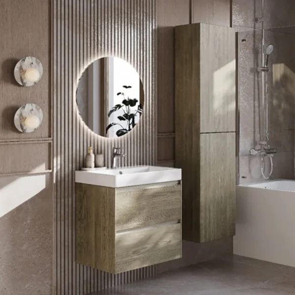 Мебель для ванной комнаты Roca Ona 60 темный вяз, раковина ZRU9307561