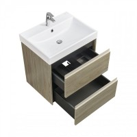 Мебель для ванной комнаты Roca Ona 60 темный вяз, раковина ZRU9307561