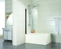 Шторка на ванну Azario Merrit 80х140 цвет профиля черный AZ-NF6211 800 BLACK
