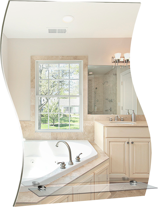 Зеркало Mixline Комфорт Волна 43 с полкой