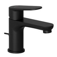 Смеситель для раковины Kludi X1 322663975 с донным клапаном, черный матовый Смеситель для раковины Kludi X1 322663975 с донным клапаном, черный матовый