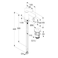Смеситель для раковины Kludi X1 322663975 с донным клапаном, черный матовый Смеситель для раковины Kludi X1 322663975 с донным клапаном, черный матовый