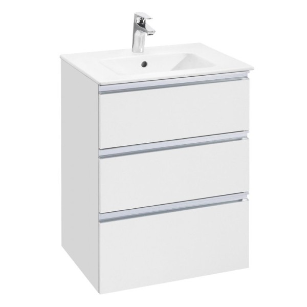 Тумба с раковиной Roca The Gap 60 3 ящика, белый глянец, раковина 32799E000