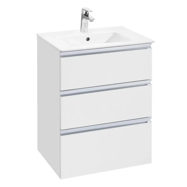 Тумба с раковиной Roca The Gap 60 3 ящика, белый глянец, раковина 32799E000