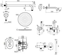 Комплект для ванной Plumberia Selection Ixo KITZXOT19NO260 С ВНУТРЕННЕЙ ЧАСТЬЮ, черный матовый