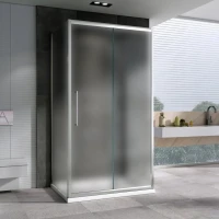 Душевой уголок Abber Schwarzer Diamant AG30140MH-S60M-S60M 140x60, профиль хром, стекло матовое