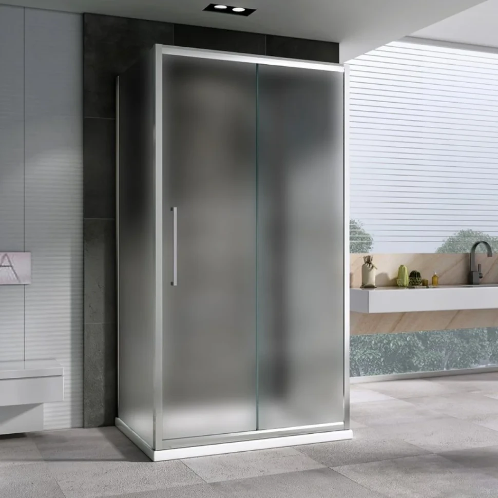 Душевой уголок Abber Schwarzer Diamant AG30140MH-S60M-S60M 140x60, профиль хром, стекло матовое