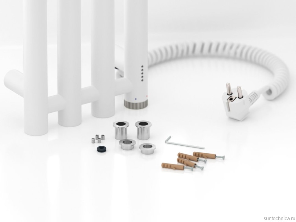 Полотенцесушитель электрический Сунержа Кантата 4.0 30-0885-1259 120x20 см, подключение справа, скрытое подключение справа, матовый белый, I-образный