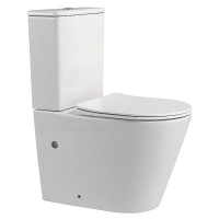 Унитаз-компакт напольный Abber Bequem AC1112 безободковый, с микролифтом, белый