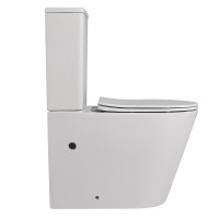 Унитаз-компакт напольный Abber Bequem AC1112 безободковый, с микролифтом, белый