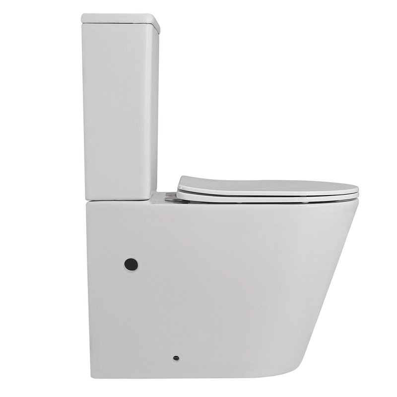 Унитаз-компакт напольный Abber Bequem AC1112 безободковый, с микролифтом, белый