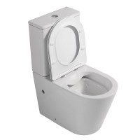 Унитаз-компакт напольный Abber Bequem AC1112 безободковый, с микролифтом, белый