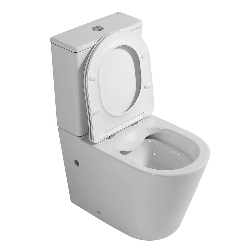 Унитаз-компакт напольный Abber Bequem AC1112 безободковый, с микролифтом, белый