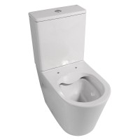 Унитаз-компакт напольный Abber Bequem AC1112 безободковый, с микролифтом, белый