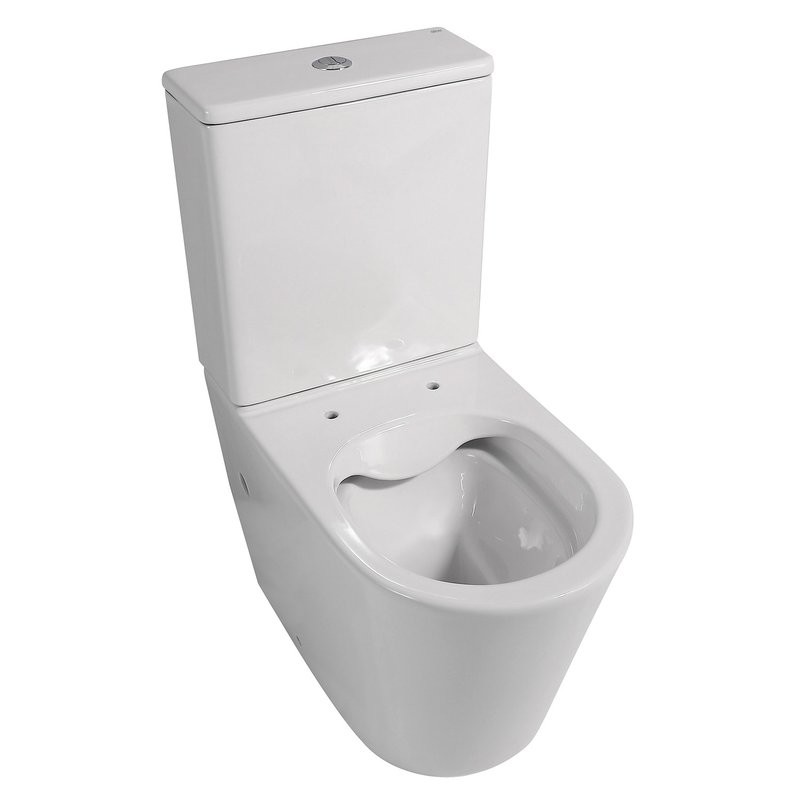 Унитаз-компакт напольный Abber Bequem AC1112 безободковый, с микролифтом, белый