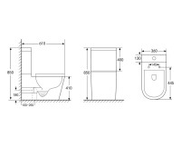 Унитаз-компакт напольный Abber Bequem AC1112 безободковый, с микролифтом, белый