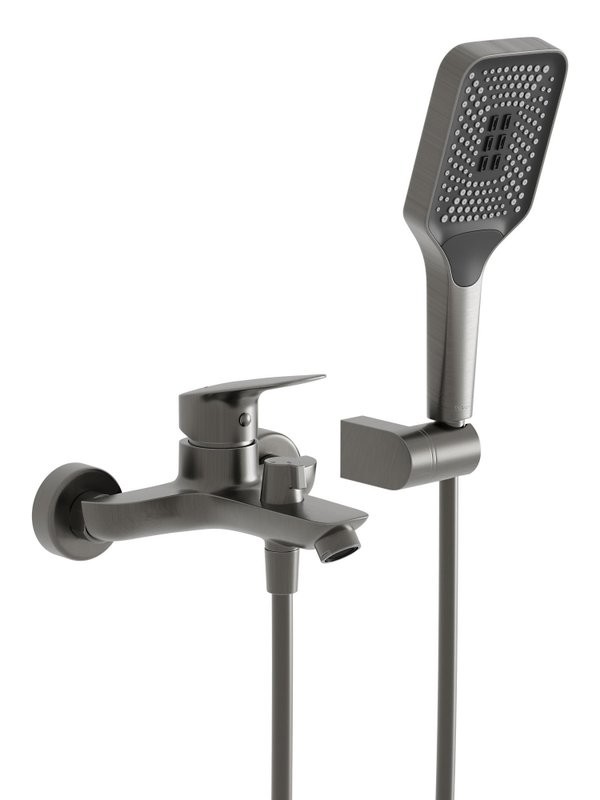 Смеситель для ванны с душем BelBagno Due DUE-VASM-GM оружейная сталь