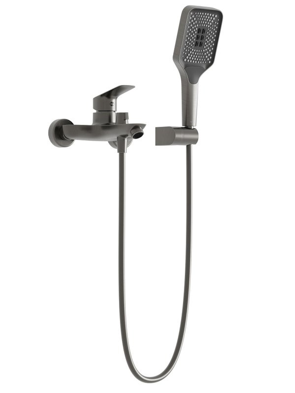 Смеситель для ванны с душем BelBagno Due DUE-VASM-GM оружейная сталь
