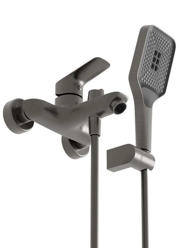 Смеситель для ванны с душем BelBagno Due DUE-VASM-GM оружейная сталь
