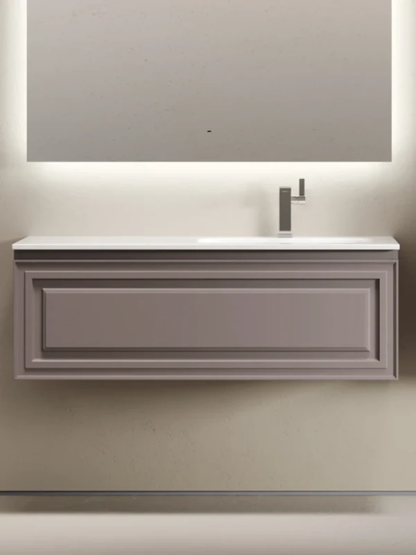 Тумба с раковиной Sancos Very 120 R подвесная, 1 ящик, doha soft