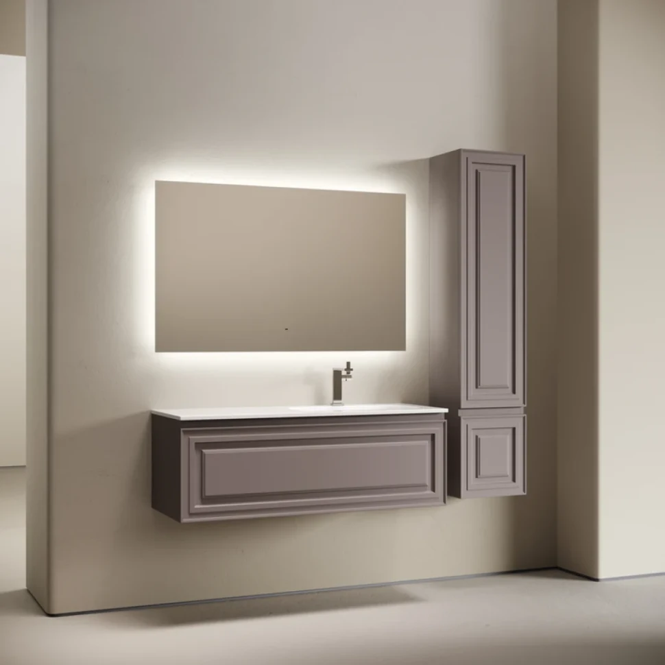 Тумба с раковиной Sancos Very 120 R подвесная, 1 ящик, doha soft
