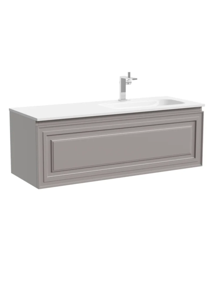 Тумба с раковиной Sancos Very 120 R подвесная, 1 ящик, doha soft