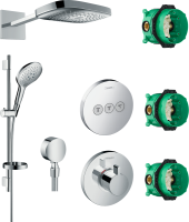 Душевой комплект Hansgrohe Raindance Select E 300 (3 jet) 26468000 + 27802000 + 27506000 + 15741000 + 15745000