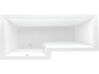 Акриловая ванна 1MarKa Linea L Стандарт 2 165x85 см, угловая, левая, встраиваемая, белая, асимметричная, с каркасом, со сливом-переливом