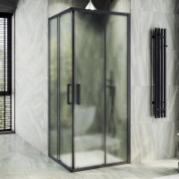 Душевой уголок Maybahglass MGY-1330-6 100х100 см, профиль матовый черный, стекло сатин