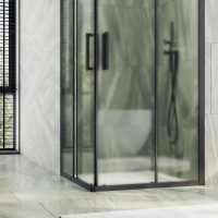 Душевой уголок Maybahglass MGY-1330-6 100х100 см, профиль матовый черный, стекло сатин