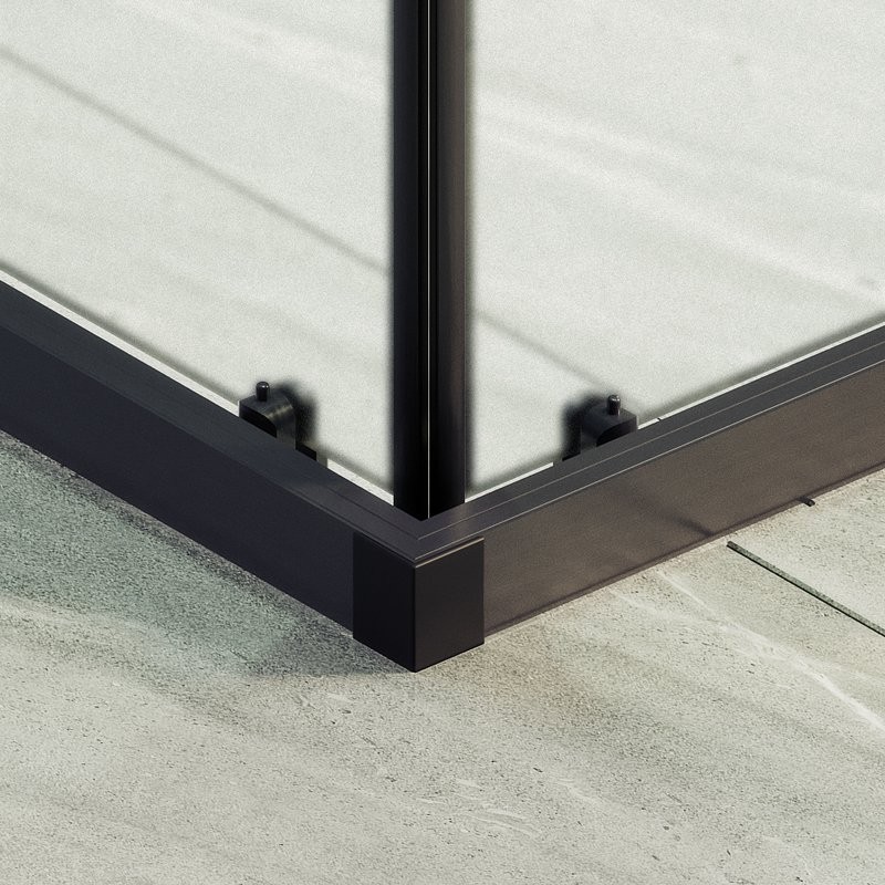 Душевой уголок Maybahglass MGY-1330-6 100х100 см, профиль матовый черный, стекло сатин