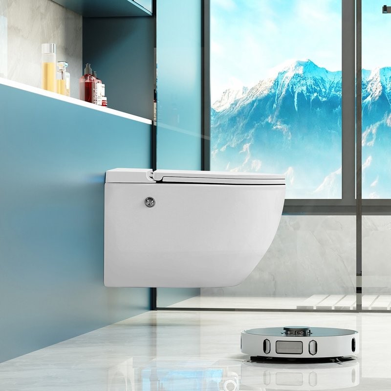 Унитаз подвесной Abber Bequem AC1108P безободковый, с микролифтом, белый